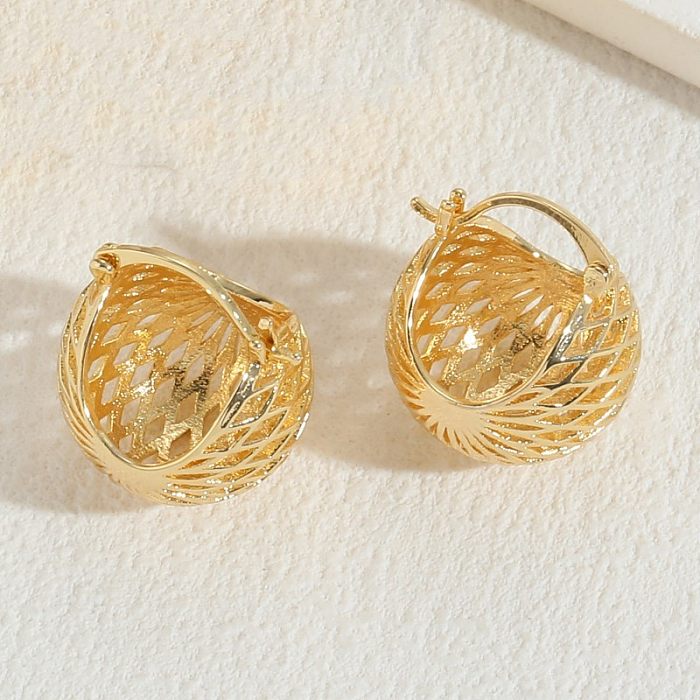 1 Pair Simple Style U Shape Plating Copper 14K Gold Plated Earrings