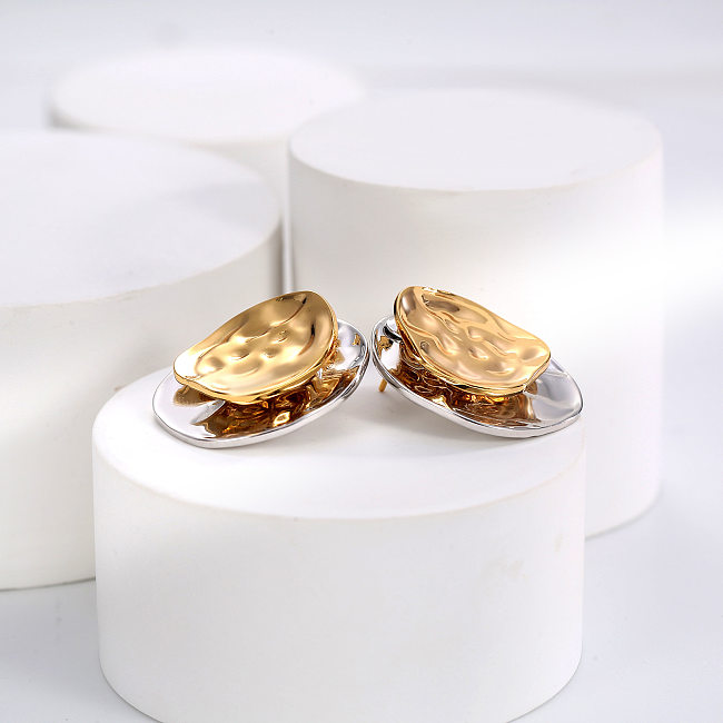Fashion Round Copper Plating Ear Studs 1 Pair