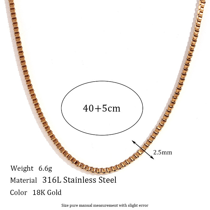 Simple Style Classic Style Solid Color Stainless Steel Plating 18K Gold Plated Bracelets Anklet Necklace