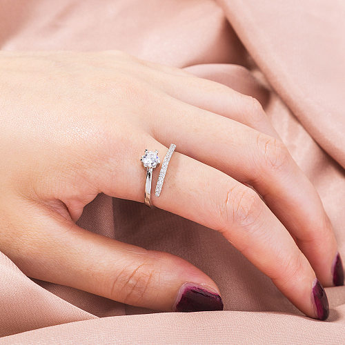 Fashion Shiny Zircon Opening Adjustable Ring