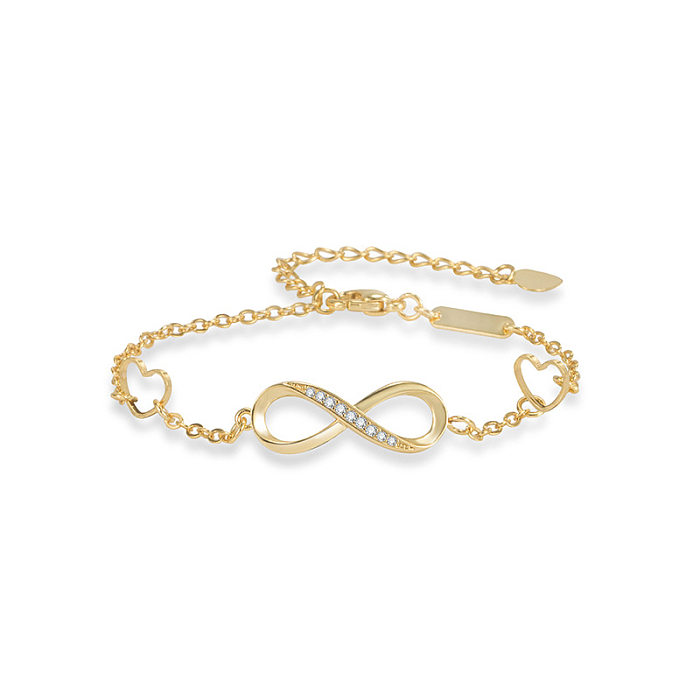 Elegant Infinity Copper Plating Zircon Bracelets