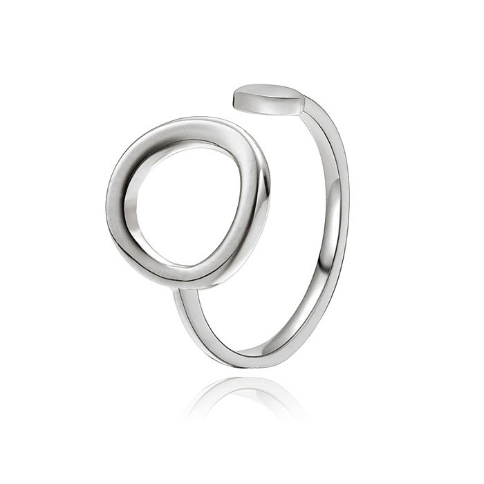 Simple Geometric Open Adjustable Ring Titanium Steelring