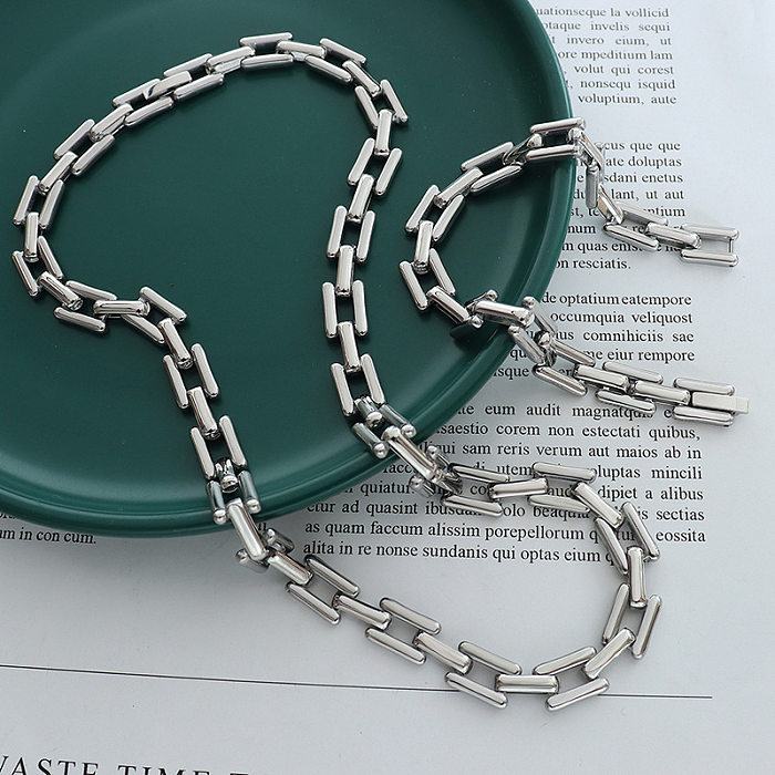 Modische Halskette mit geometrischem Titanstahl-Armband