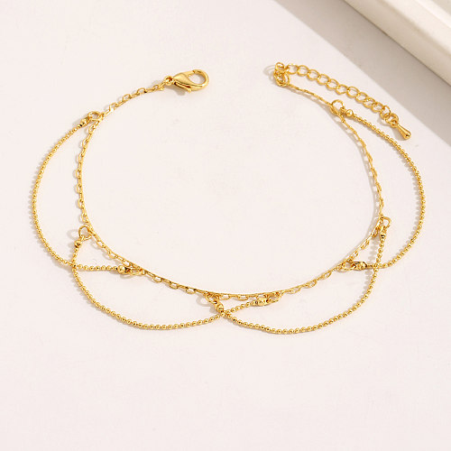 Simple Style Geometric Copper Plating 18K Gold Plated Bracelets