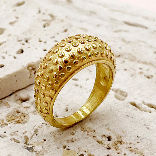Anéis banhados a ouro de polimento de aço inoxidável do ponto de deslocamento do estilo simples