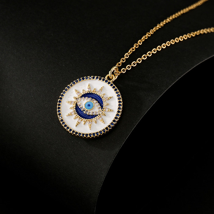 Classic Style Cool Style Eye Copper Pendant Necklace In Bulk