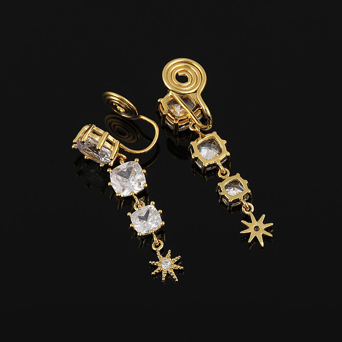 1 Pair Simple Style Water Droplets Inlay Brass Artificial Gemstones Drop Earrings