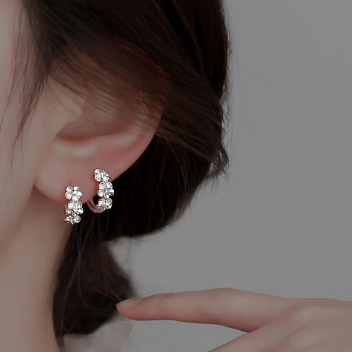 1 Paar modische Blumen-Kupfer-Ohrringe
