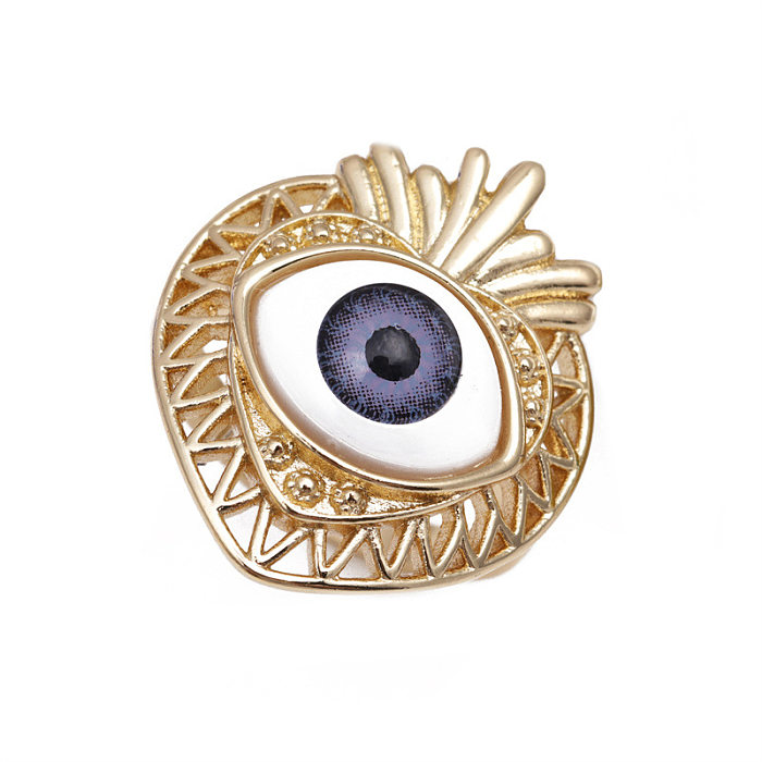 Fashion Devil'S Eye Copper Rings Inlay Zircon Copper Rings