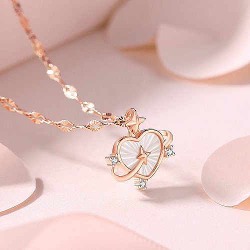 Senz Track Necklace Female With Hearts Fritillary Pendant Special Interest Light Luxury Heart-Shaped Collarbone Necklace Sweet Girly Ornament