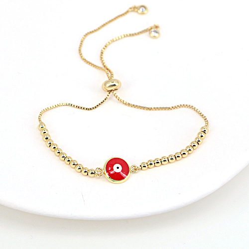 Simple Fashion Drop Oil Eye Accessories Metal Bead Copper Bracelet