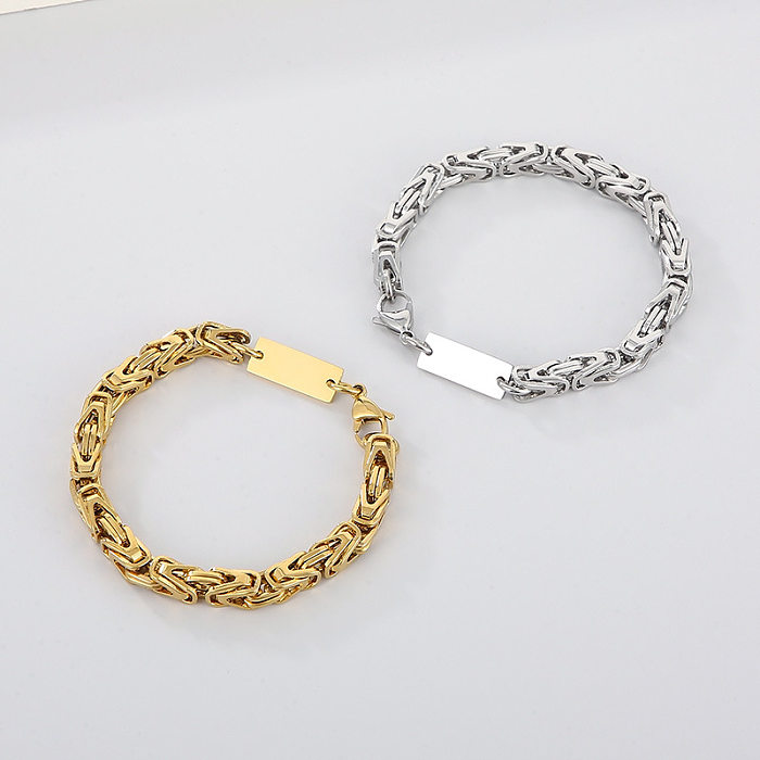 Punk Solid Color Titanium Steel Plating Chain Bracelets Necklace