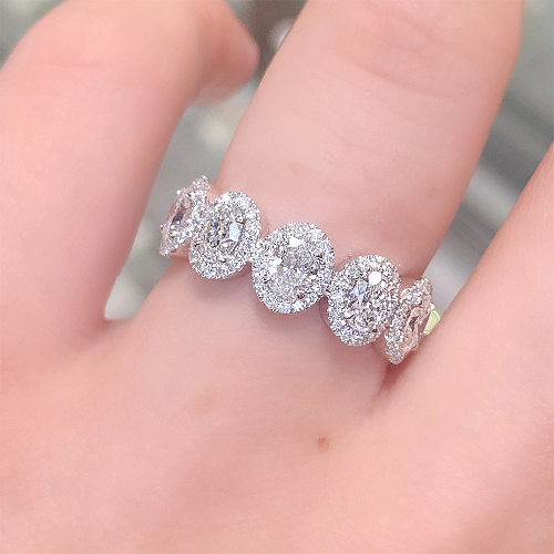 Anéis de diamante artificiais do embutimento simples do cobre da cor sólida do estilo 1 parte