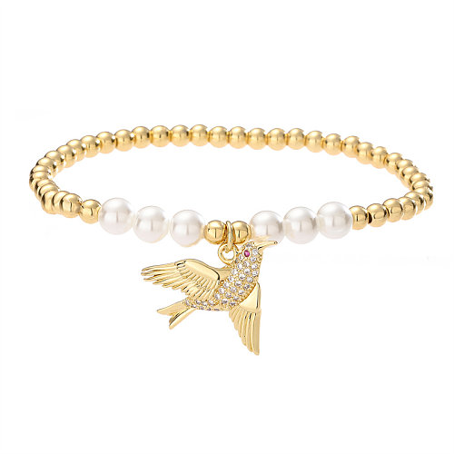 Basic Classic Style Bird Copper Beaded Bracelets