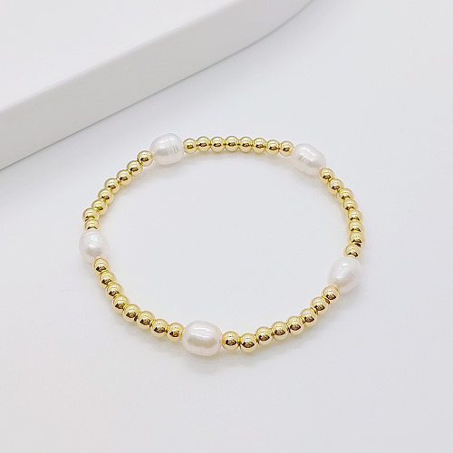 Bracelets de perles de cuivre géométriques de style classique de base