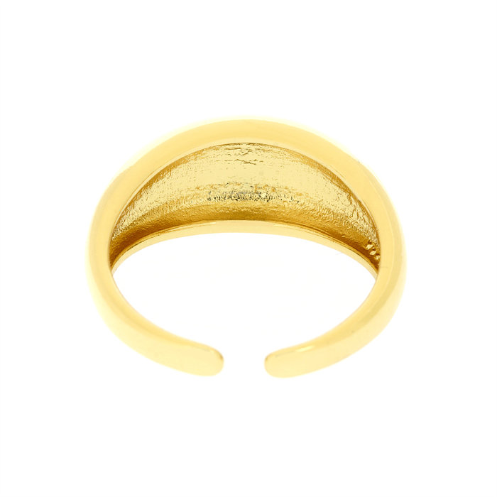 Simple Style Letter Copper Plating 18K Gold Plated Open Ring