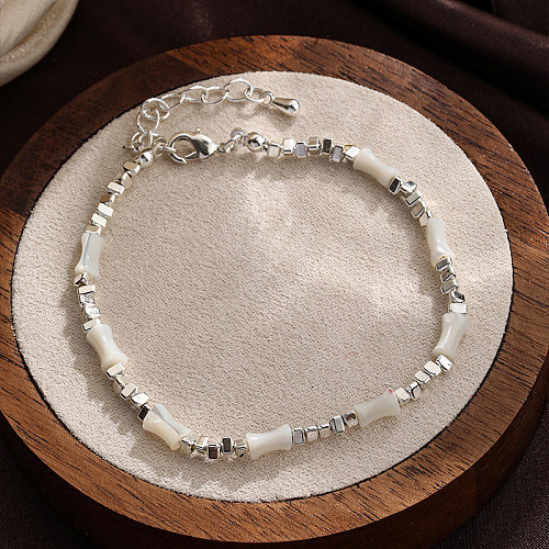 Bracelets de perles de cuivre ronds de style simple de style vintage