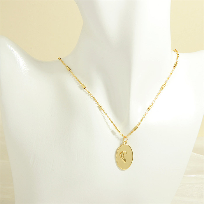 Simple Style Eye Ear Nose Copper Plating 18K Gold Plated Pendant Necklace