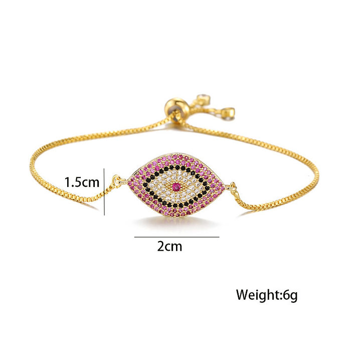 Fashion Devil's Eye Zircon Geometric Adjustable Bracelet Wholesale Jewelry jewelry