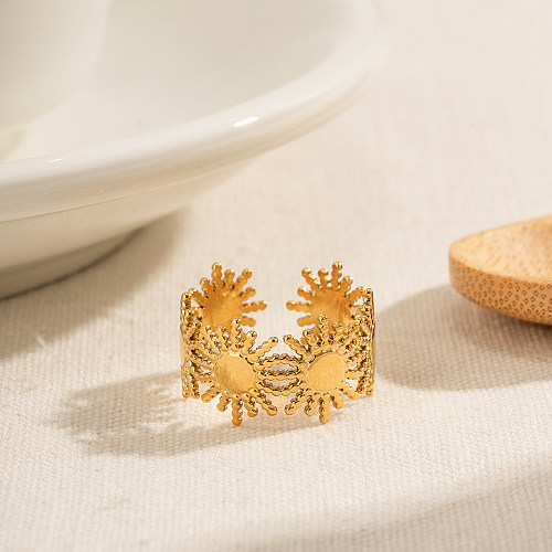 Künstlerische offene Ringe aus Edelstahl mit 18-Karat-Goldbeschichtung in großen Mengen