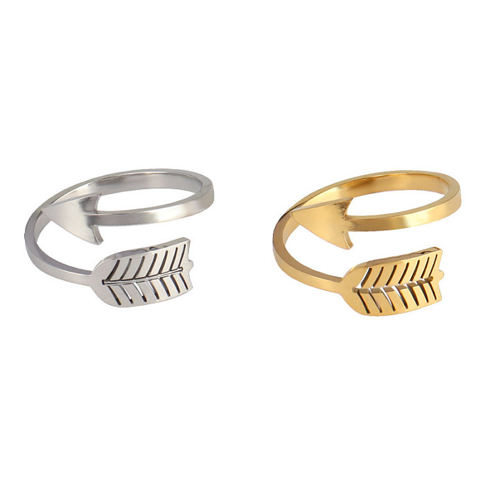 Wholesale Simple Style Arrow Stainless Steel Open Ring
