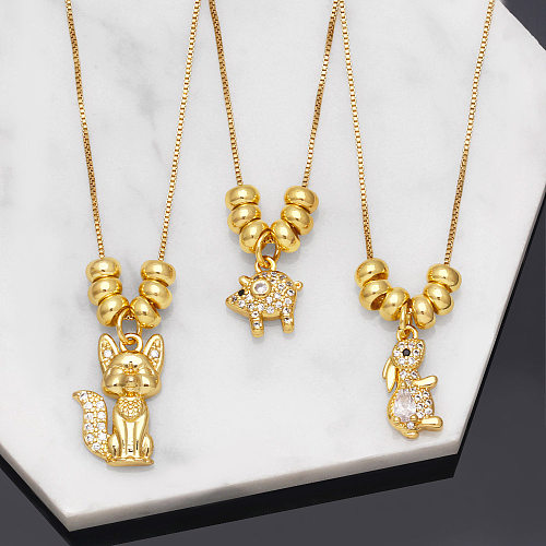 Fashion Cute Animal Pig Bunny Pendant Clavicle Chain Necklace