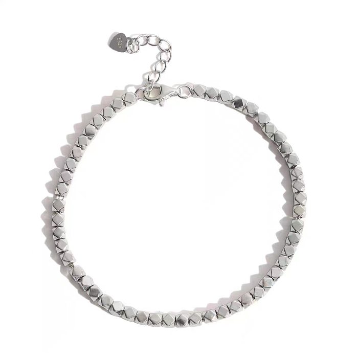 Bracelets ajourés en perles de cuivre de couleur unie à caractère chinois de style simple