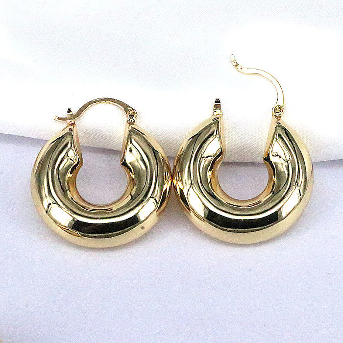 1 Pair Retro Solid Color Copper Plating Earrings