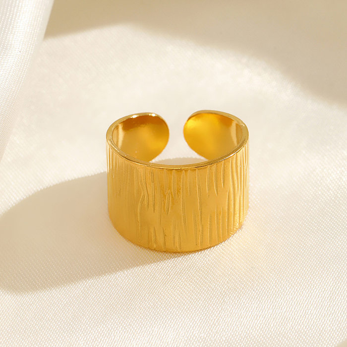 Modern Style Geometric Stainless Steel 18K Gold Plated Open Ring In Bulk