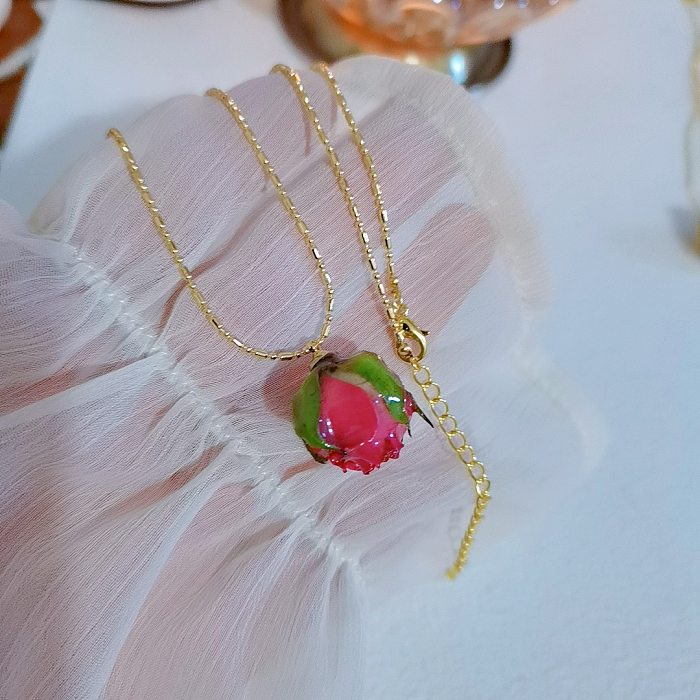 Sweet Flower Copper Pendant Necklace