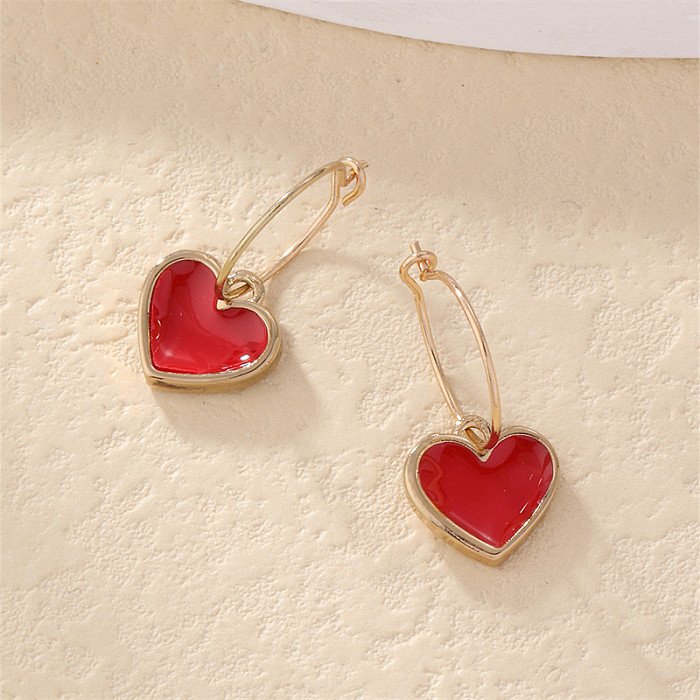 1 Pair IG Style Sweet Korean Style Geometric Heart Shape Flower Plating Inlay Copper Zircon Ear Studs