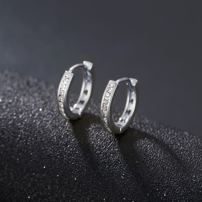 1 Pair Casual Commute U Shape Plating Inlay Copper Zircon White Gold Plated Gold Plated Earrings