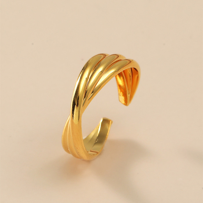 Simple Style Geometric Copper Open Ring In Bulk