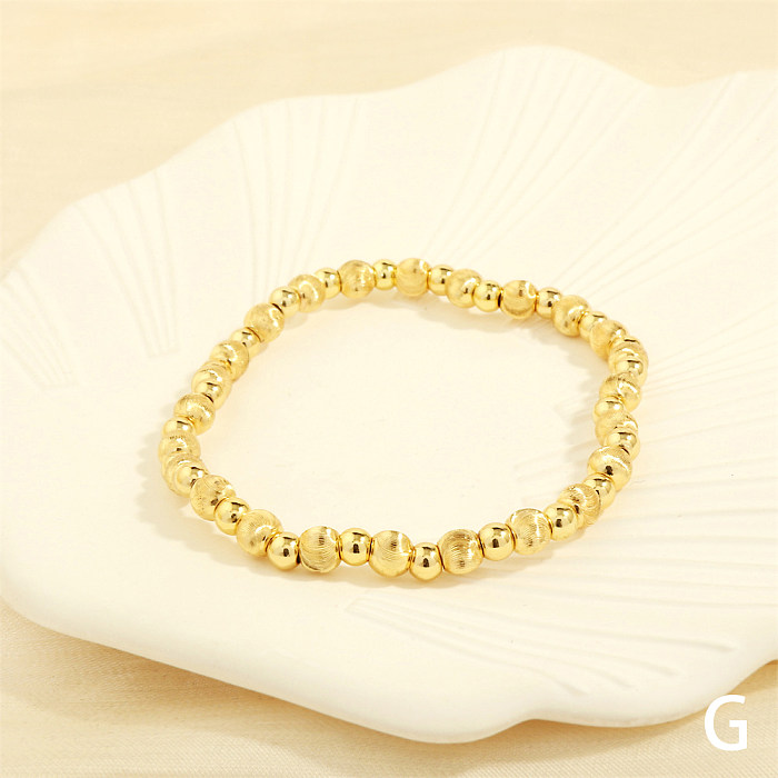 IG Style Simple Style Runde Kupferbeschichtung mit 18 Karat vergoldeten Armbändern