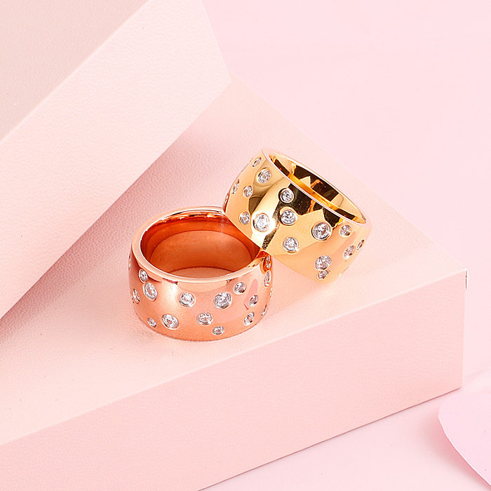 Kalen, nueva moda europea y americana, nido de acero inoxidable, anillo de pareja brillante con diamantes, adorno de puesto