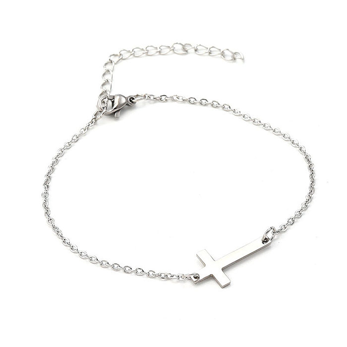 Fashion Cross Stainless Steel Plating Bracelets Necklace 1 Piece