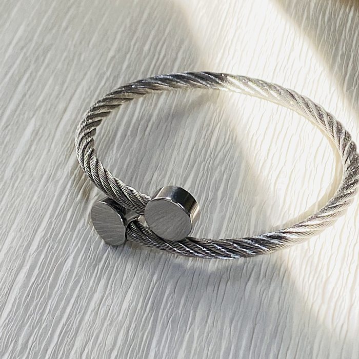 Casual Simple Style Round Stainless Steel Women'S Rings Bracelets