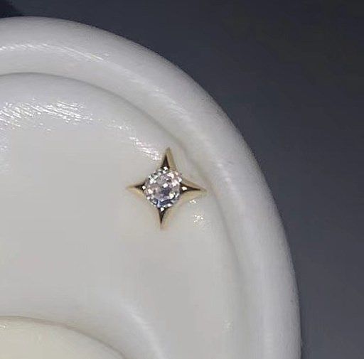 1 peça de brincos de orelha de zircônia com chapeamento de cobre estrela estilo simples