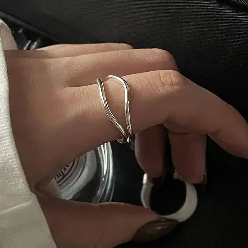 Casual Simple Style Solid Color Copper Beaded Plating Open Ring