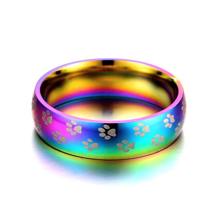 Wholesale Colorful Little Feet Titanium Steel Ring jewelry