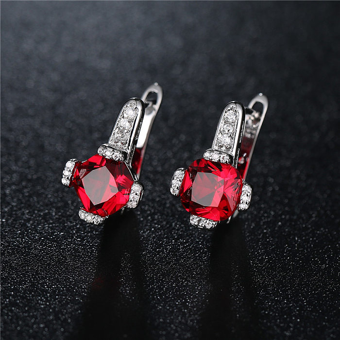 1 Pair Sweet Simple Style Round Flower Plating Inlay Copper Zircon Ear Studs