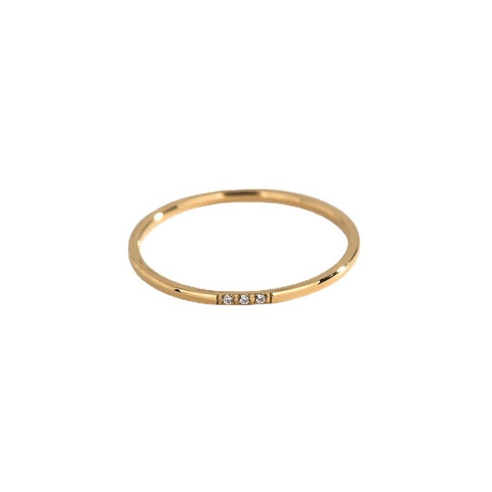Fashion Geometric Titanium Steel Inlay Zircon Rings 1 Piece