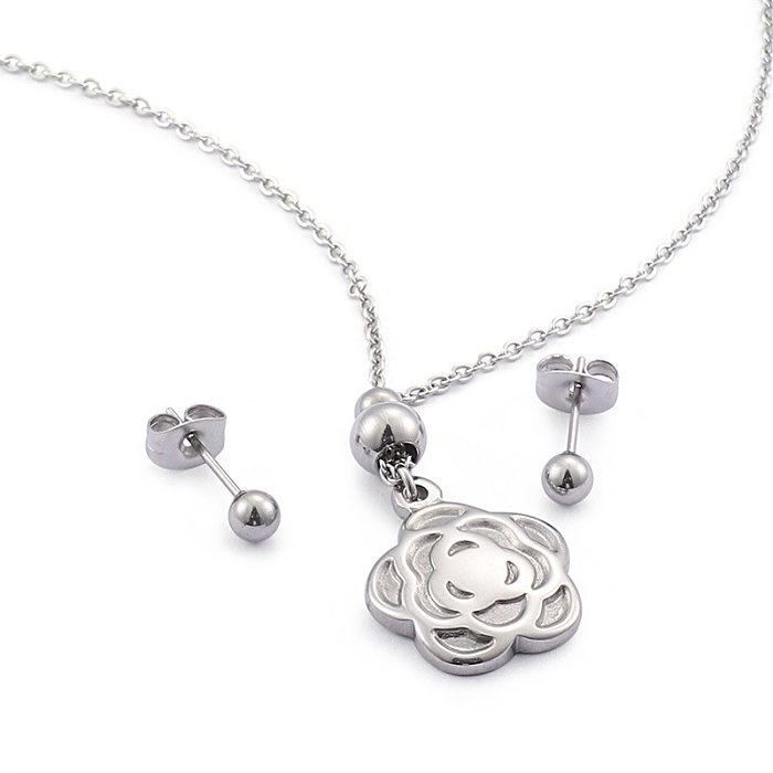 Fashion Simple Trend Small Flower Pendent Stainless Steel Jewelry Wholesale
