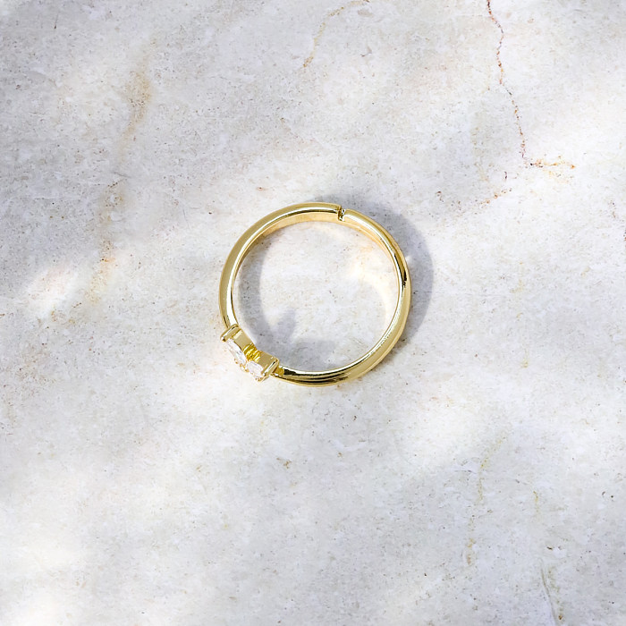 Anéis de Cobre Borboleta da Moda Banhado a Ouro Zircão Anéis de Cobre 1 Peça