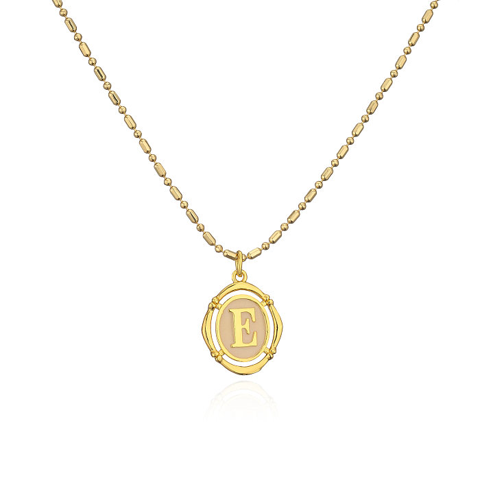 Simple Style Letter Copper Gold Plated Pendant Necklace 1 Piece