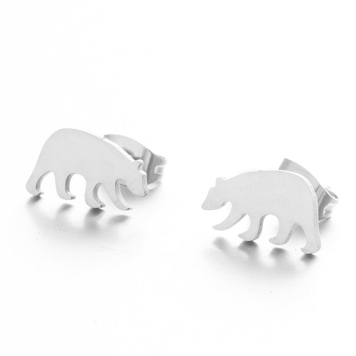 Simple Glossy Bear Earrings Wholesale