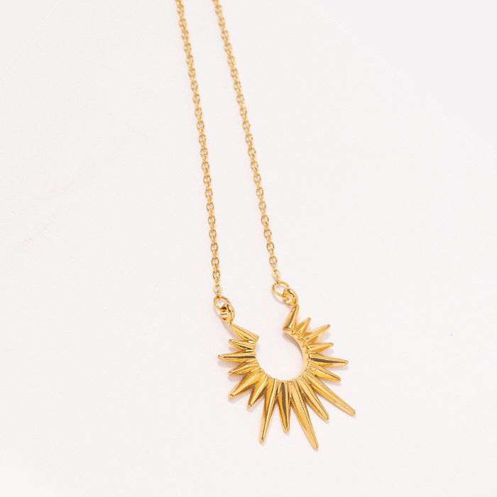 IG Style Simple Style Commute Sun Stainless Steel  Plating 18K Gold Plated Necklace