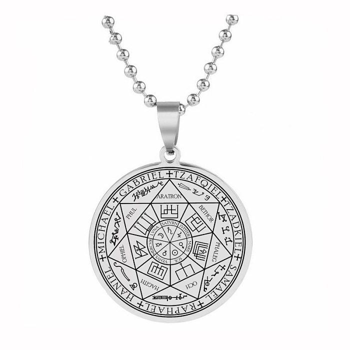 Retro Totem Symbol Stainless Steel  Pendant Necklace Keychain
