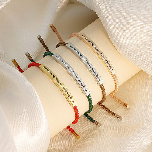 Lettre de mode Bracelets en acier inoxydable Placage Bracelets en acier inoxydable