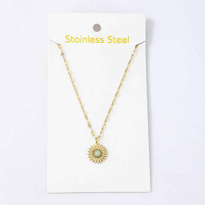 Simple Personality Small Sun Stainless Steel  Necklace